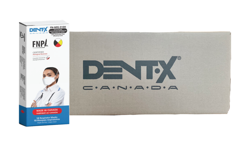 Case of Dent-X FN-N95-510H 4 Layer Head Strap Respirator Mask - 30 boxes/300 Masks