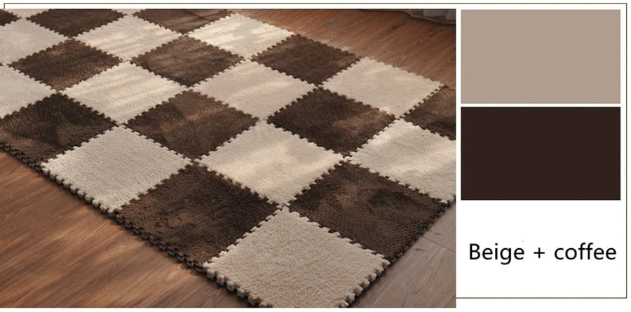 plush rug: Beige + coffee