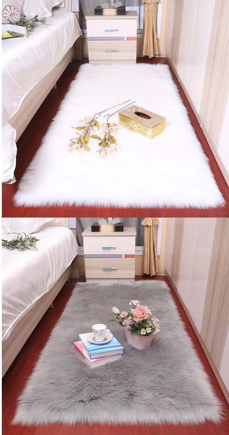 Shaggy Rug White and Gray models 2