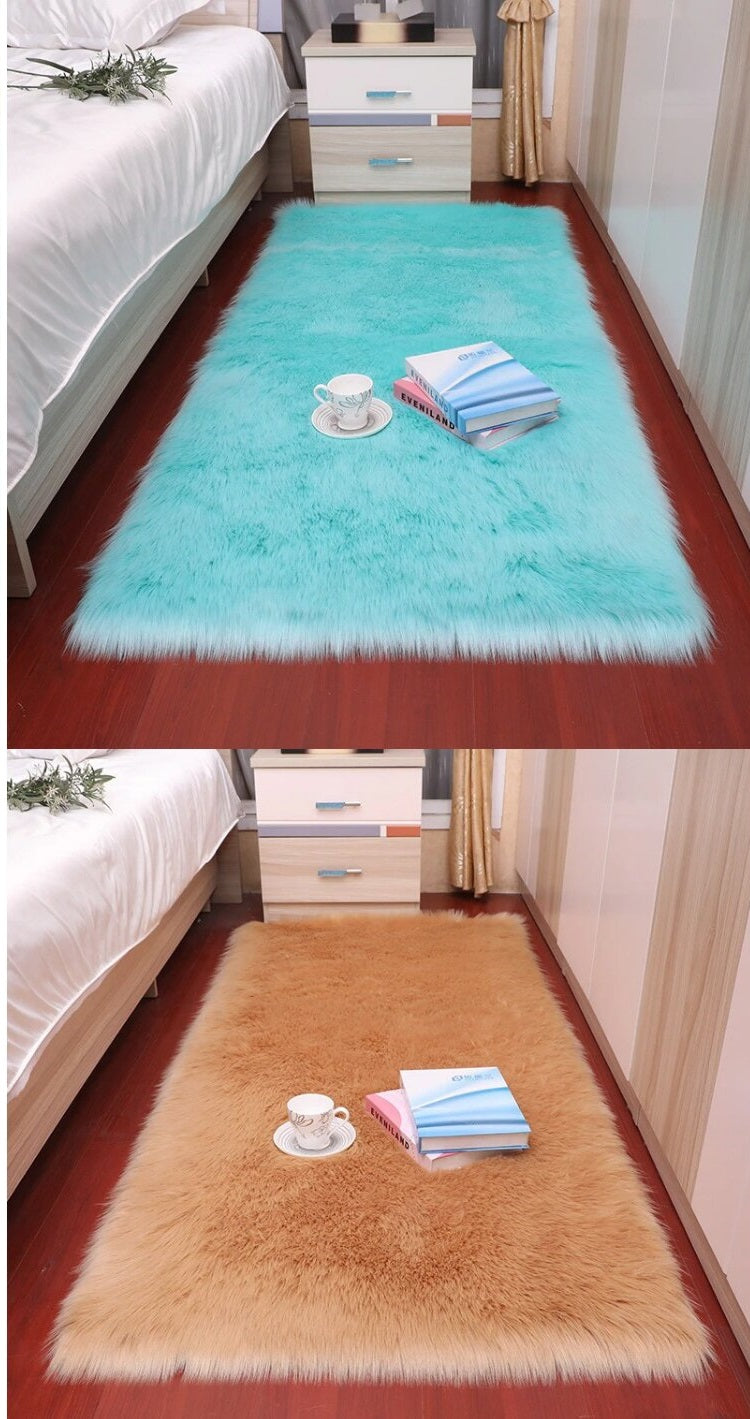 Shaggy Rug navi blue and light brown models