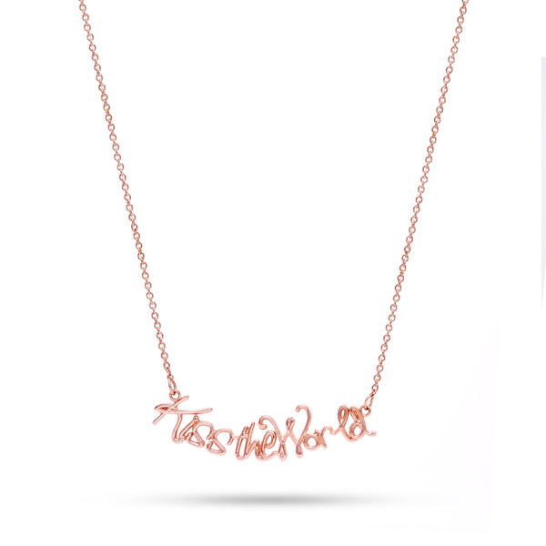 Lusso Gold Plated Saint Louis Script Necklace