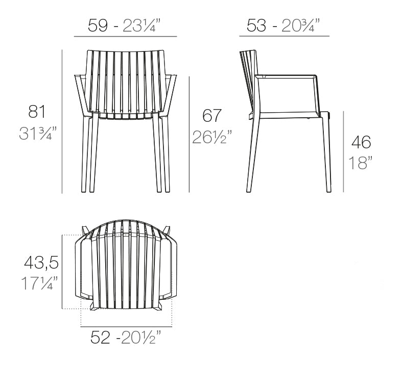 Moderner Armlehnstuhl Stritzi für die Terrasse - outdoor sessel wetterfest kunststoff