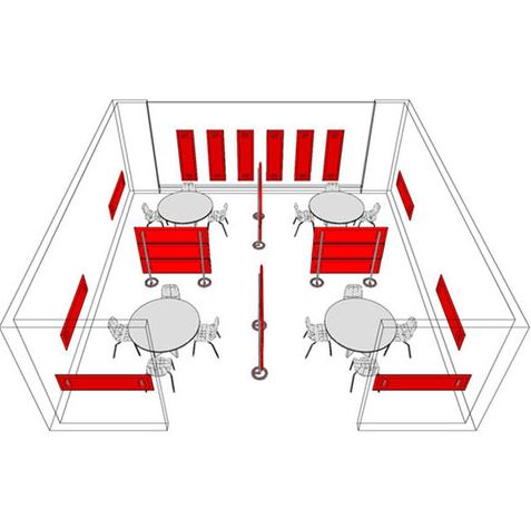 Raumteiler transparent für Gaststätten - Trennwand