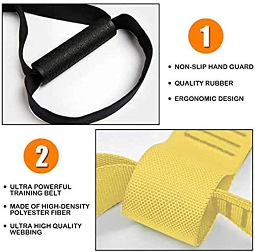 Youlebao 11 Pack Resistance Bands Set,Including 5 Stackable Exercise Bands  with Door Anchor,2 Foam Handle,2 Metal Foot Ring & Carrying Case - Home