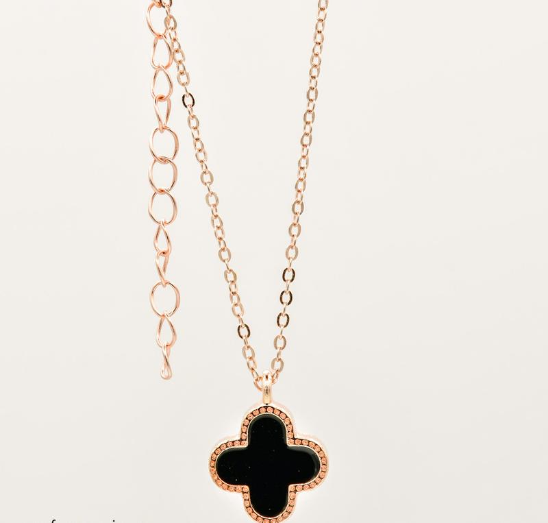 Silver LV Clover Necklace