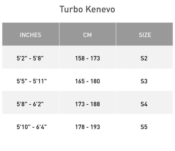 Kenevo Size Chart NZ
