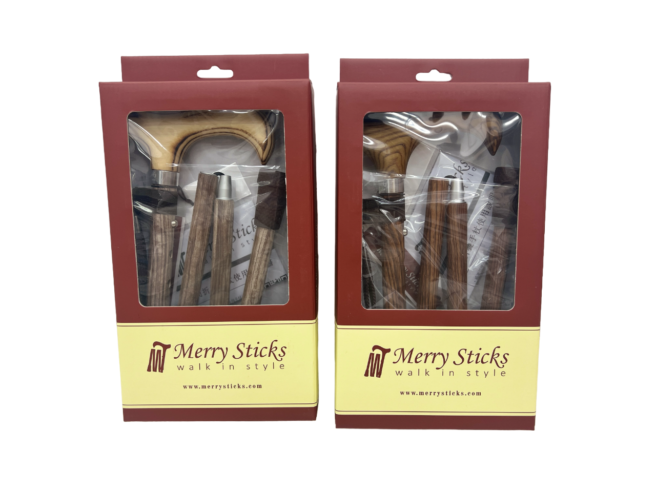 台灣品牌 Merry Sticks 仿木紋折疊枴杖禮盒