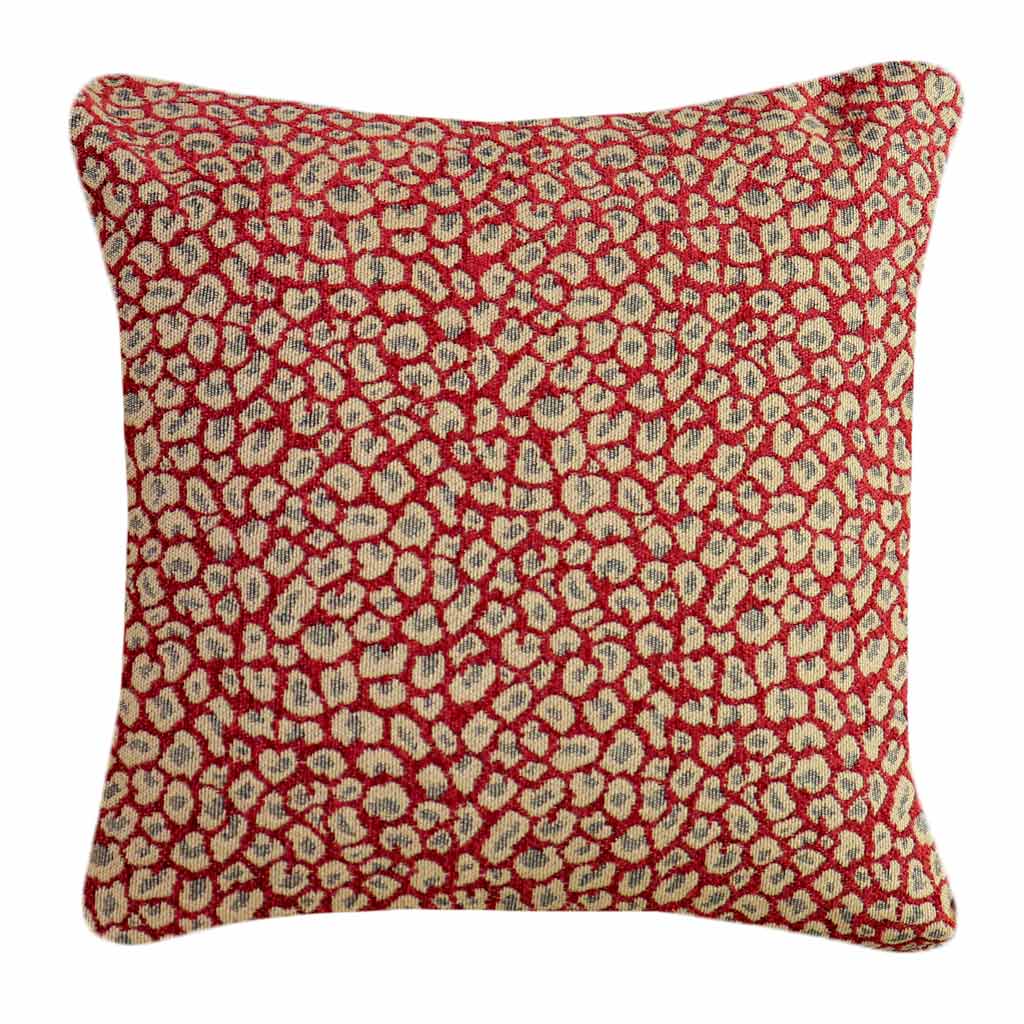 Leopard Print Throw Pillow Cover | Ruby Red | 20x20"