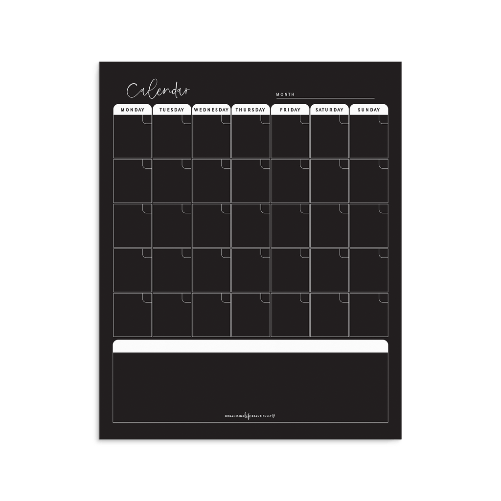 Get Organised with a Reusable Wall Calendar Organising Life Beautifully