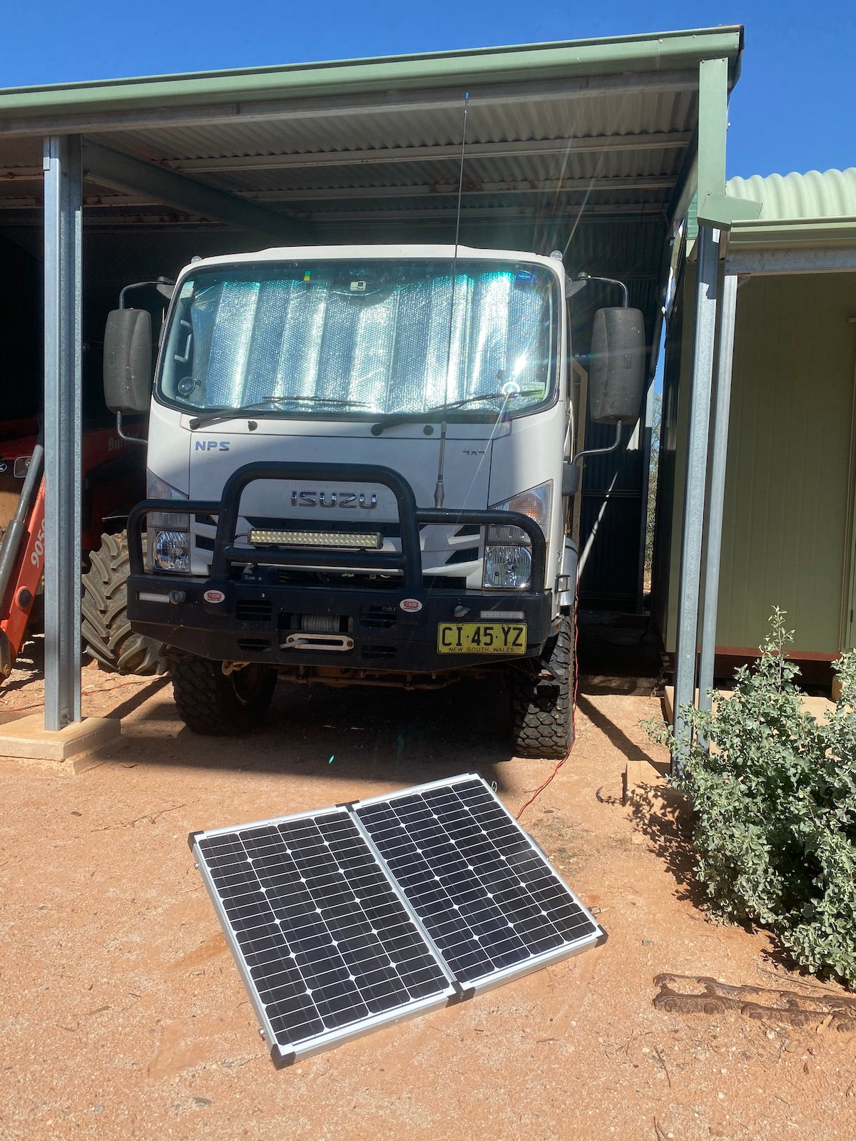 The Dometic panel connected to our truck camper’s dual battery system.