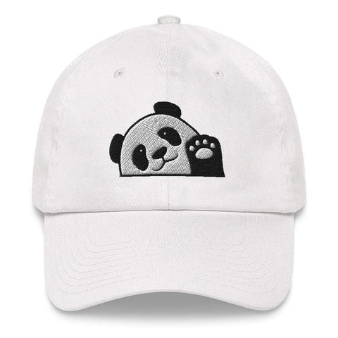 Honesteez LLC Accessory White Waving Panda Graphic Embroidered Dad hat