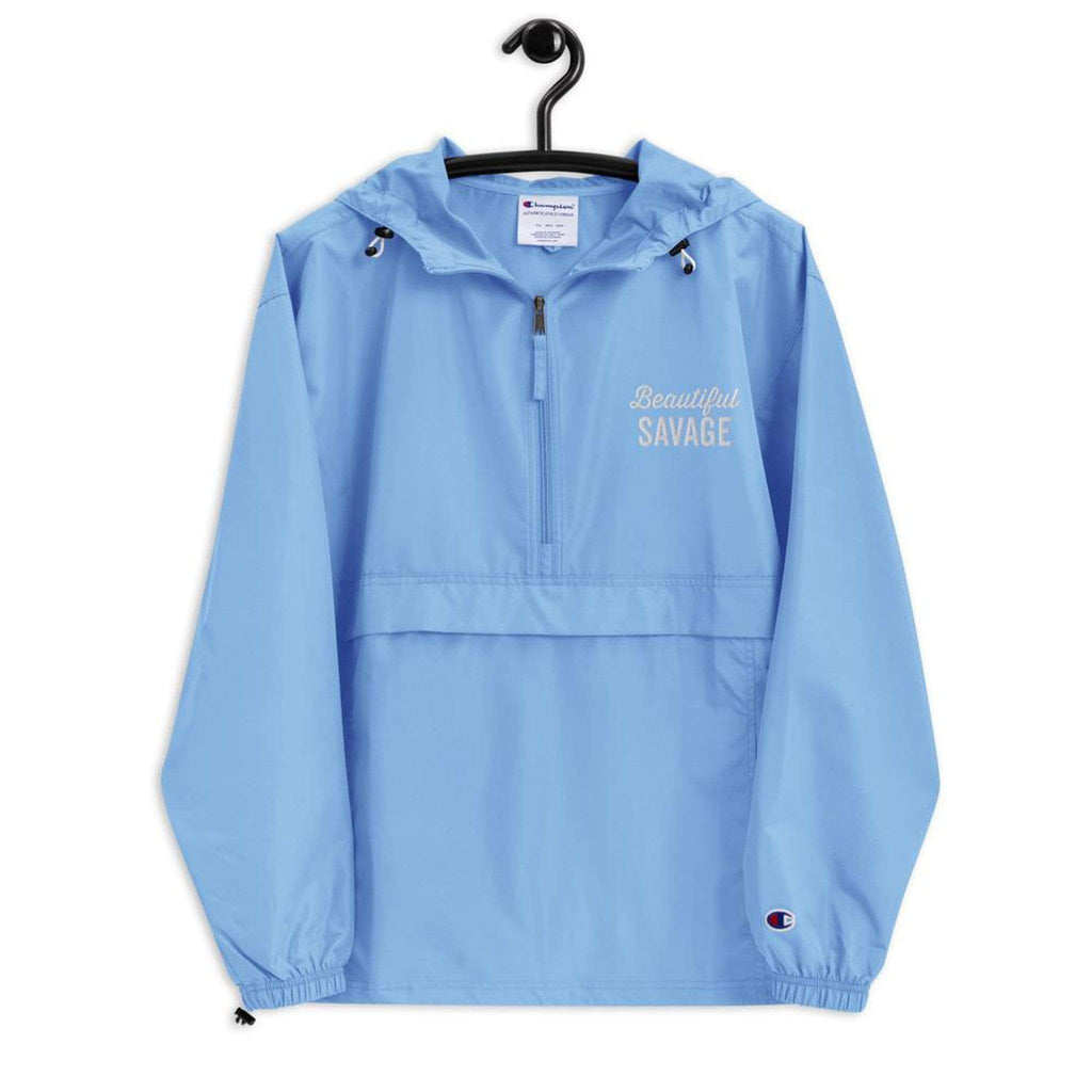 light blue champion windbreaker