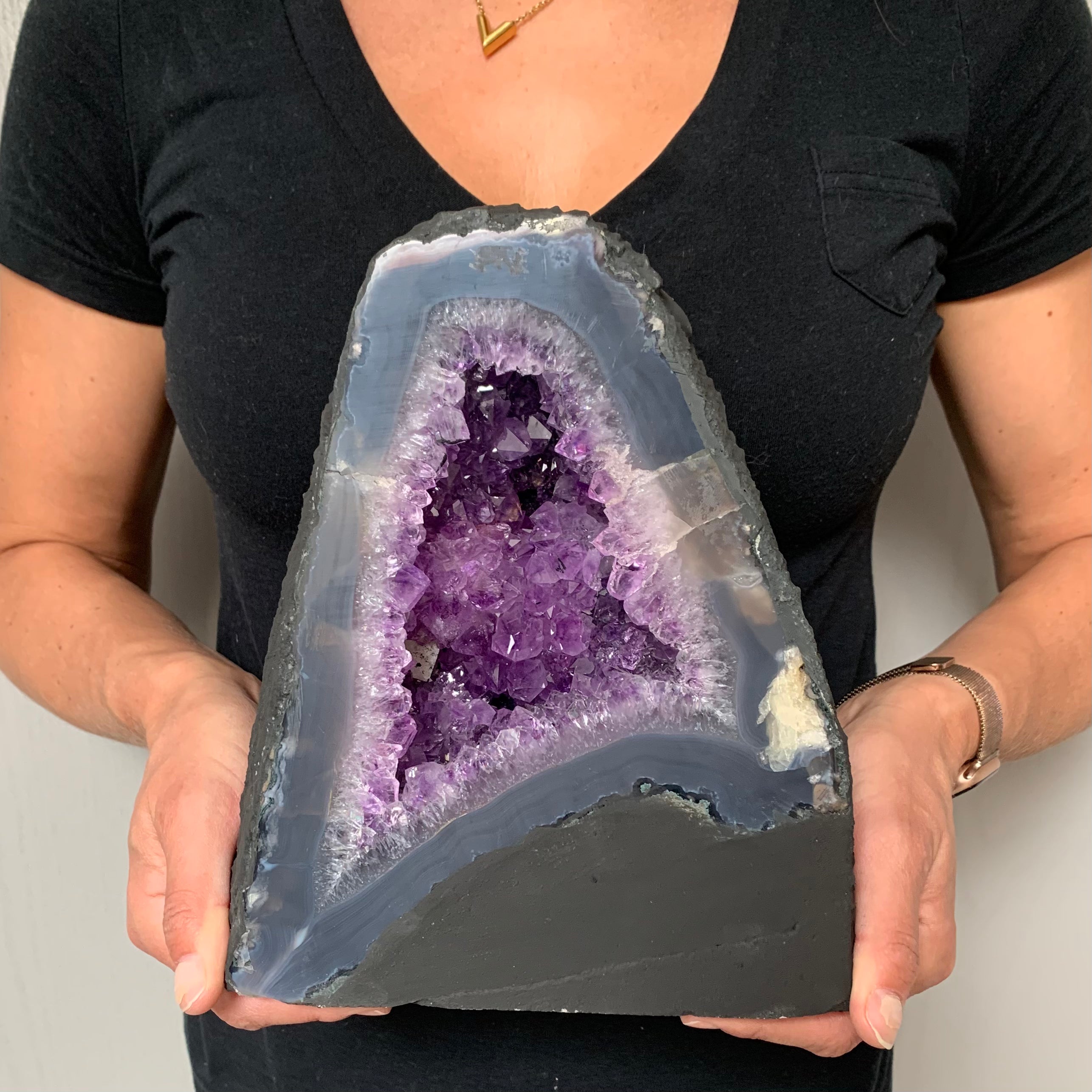 Image of A-104 Natural Brazilian Amethyst Crystal - 17.75 lbs (12" tall)