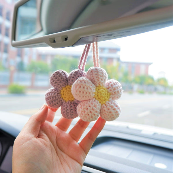 Car Mirror Hanging Accessories- Smiley Waffle Flower – GFSISARTY