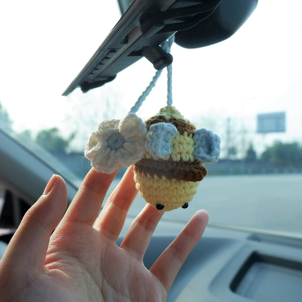 Car Mirror Hanging Accessories- Fluffy Penguin/Avocado & Daisy