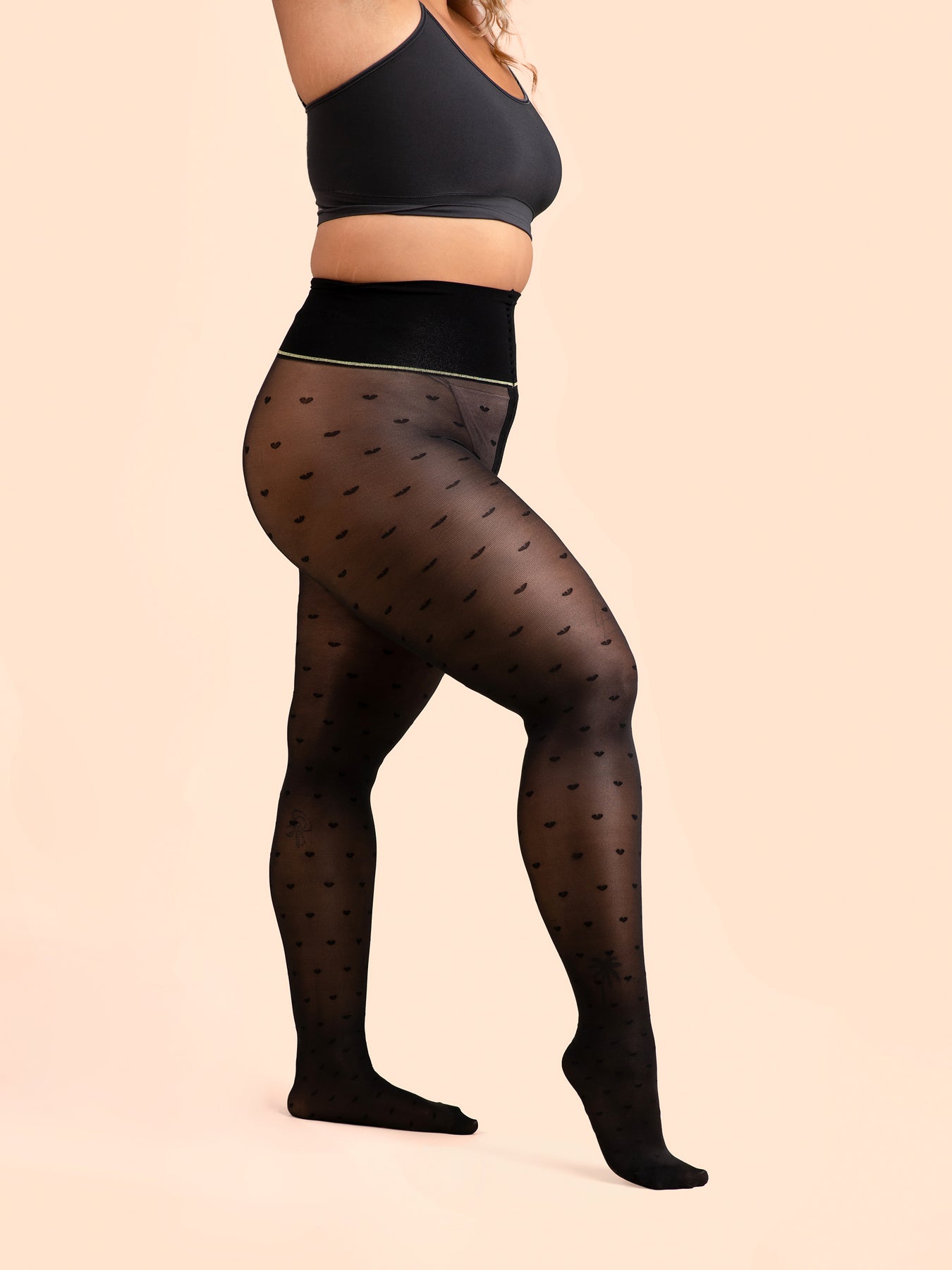 Black Polka-Dot Sheer Tights – Skal Moon Boutique