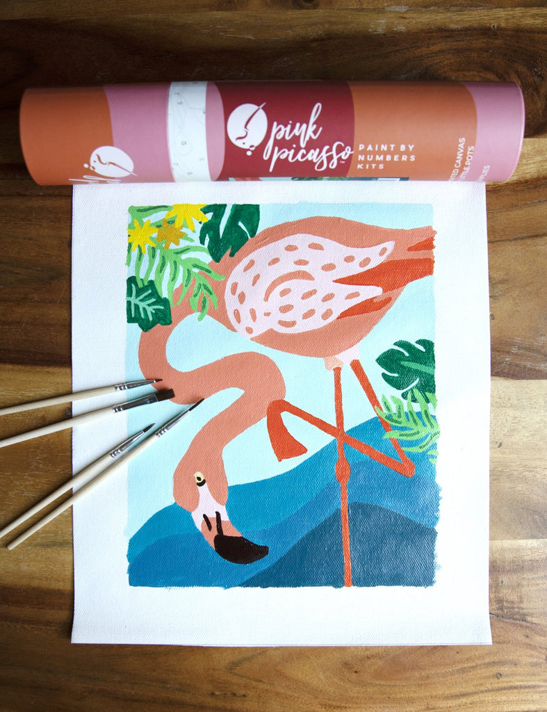 Pink Picasso Paint by Numbers Kit 16 x 20 Zealous Zinnias 12 Hour Project