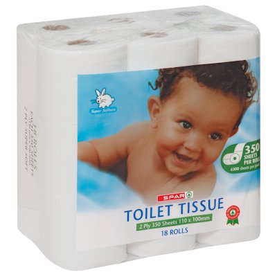 SPAR TOILET TISSUE 2 PLY 18'S