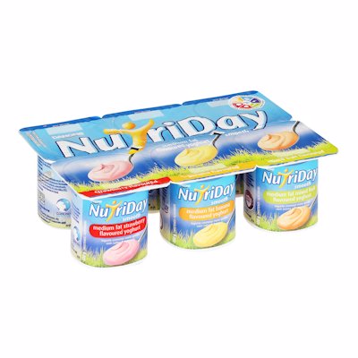 NUTRIDAY LOW FAT YOGHURT ASSORTED FLAVOUR 6'S