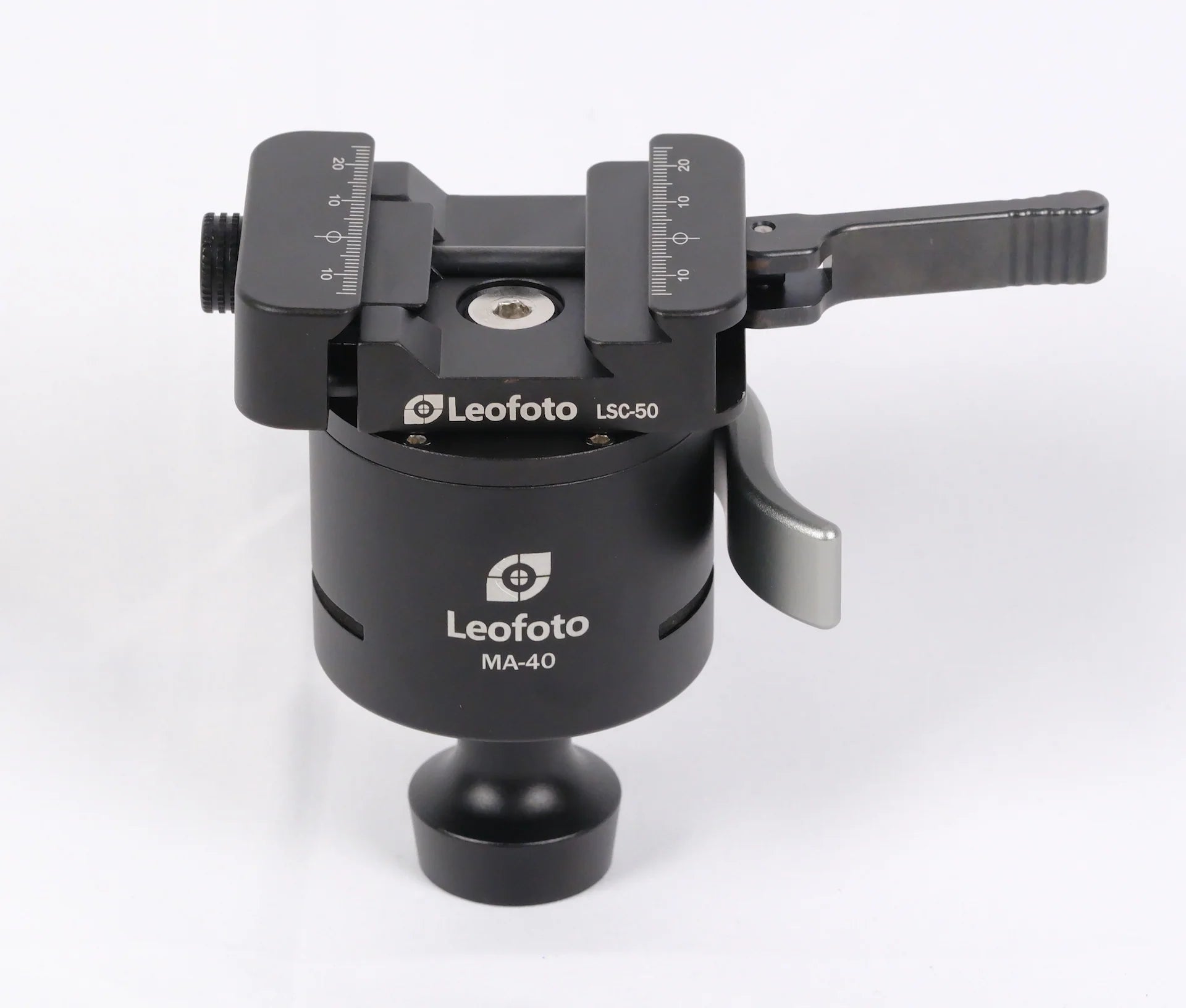 Leofoto MA-40 40mm Lever-Control Rapid Lock Ball Head With Dual Arca / Picatinny Clamp
