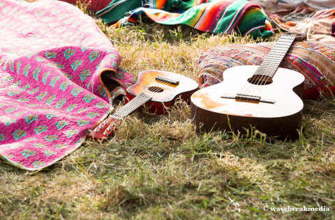 Guitars at a music festival