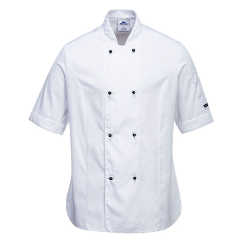 Dennys Ladies' Short Sleeve Chef's Jacket from the Embroidered