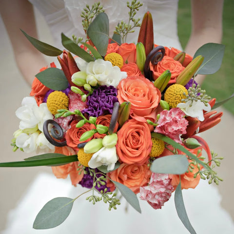 colorful bridal bouquet