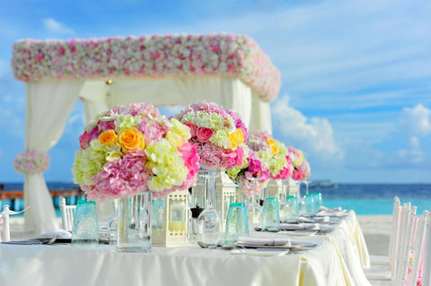 tropical colorful wedding