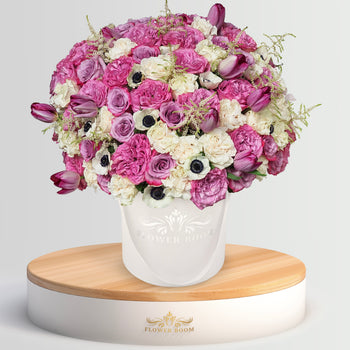 Violetta Light Pink Roses In A Two Tier Heart Shaped Box