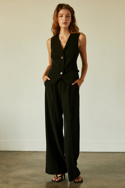 women’s black suit vest