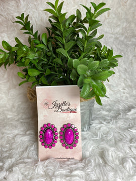 Pink studded earrings