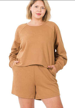 Curvy Short Set-Deep Camel