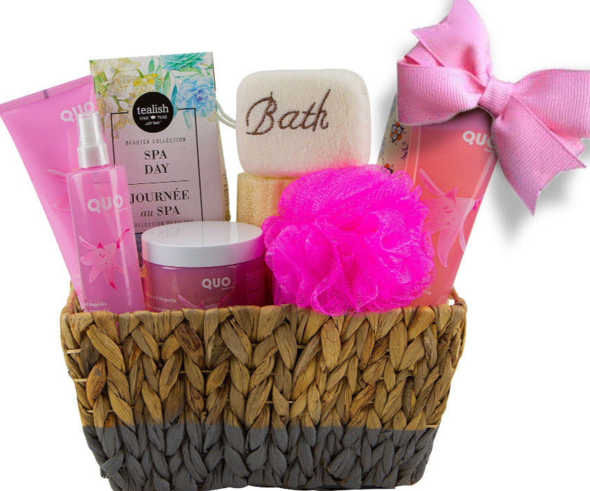 spa gift basket for her, magnolia