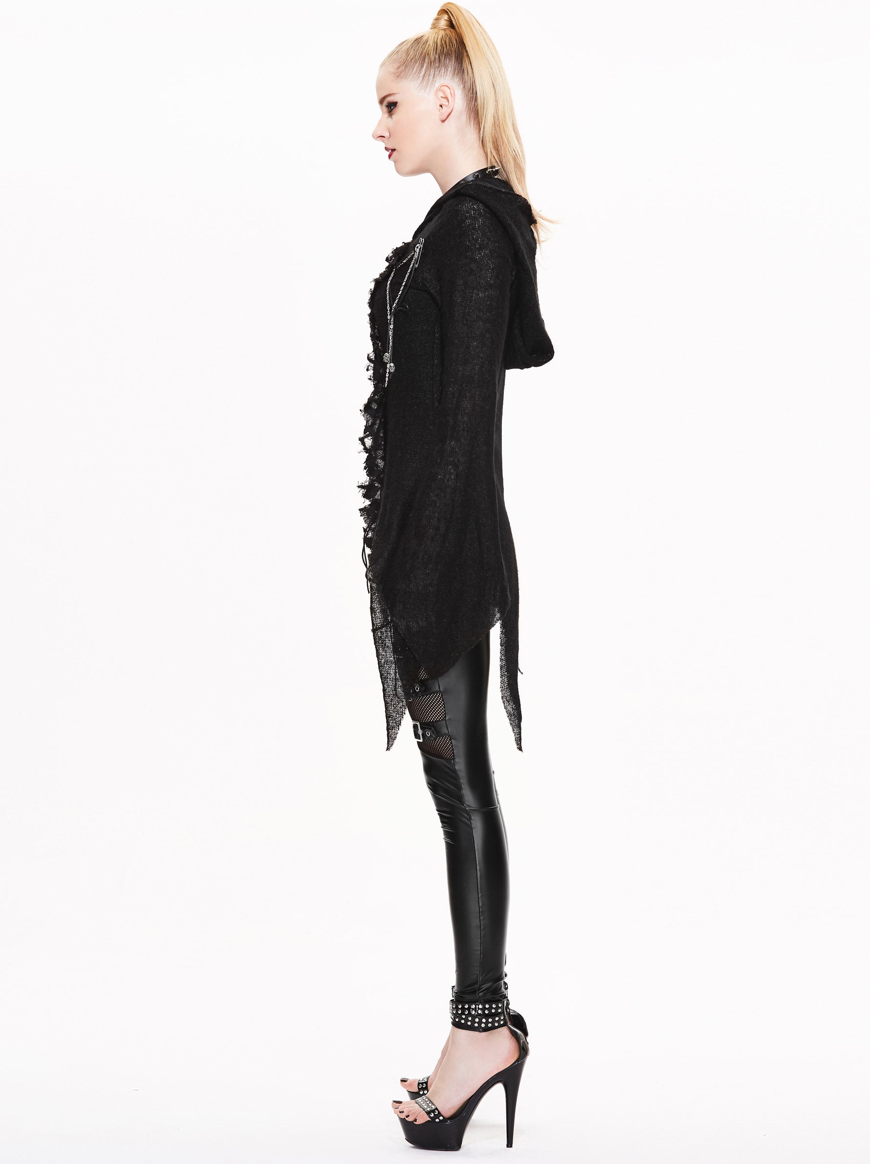 Witches hood knitted zip up cardigan - SR003