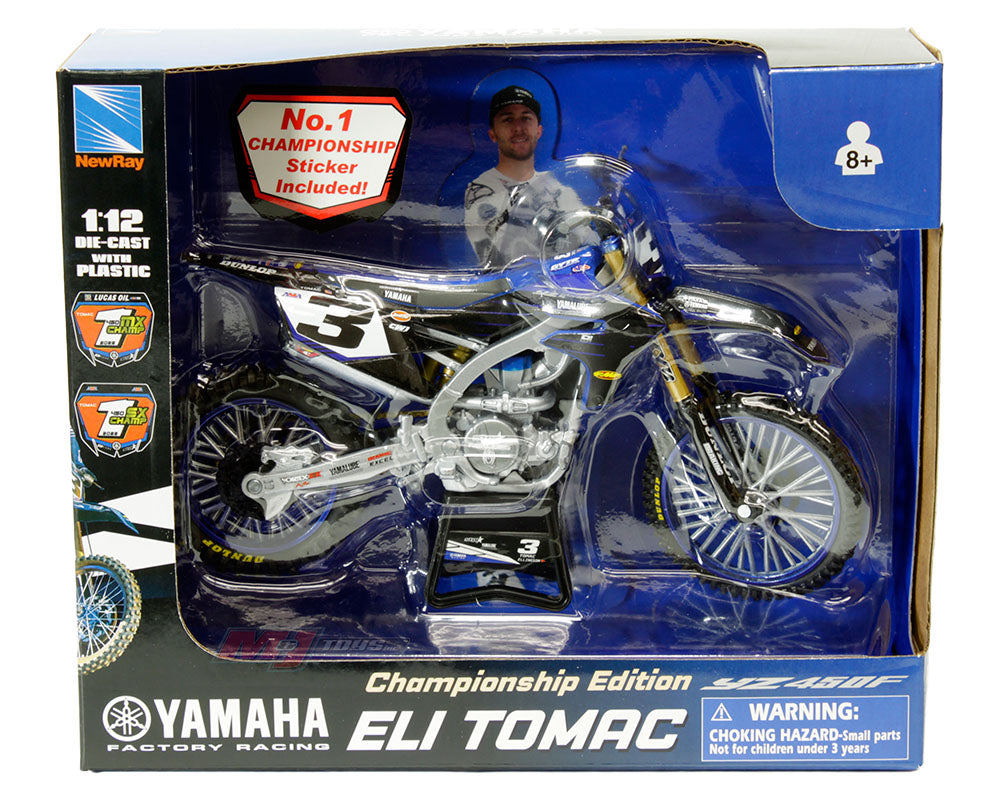 MINIATURE Moto Yamaha 450 YZF E. TOMAC Echelle 1/6°