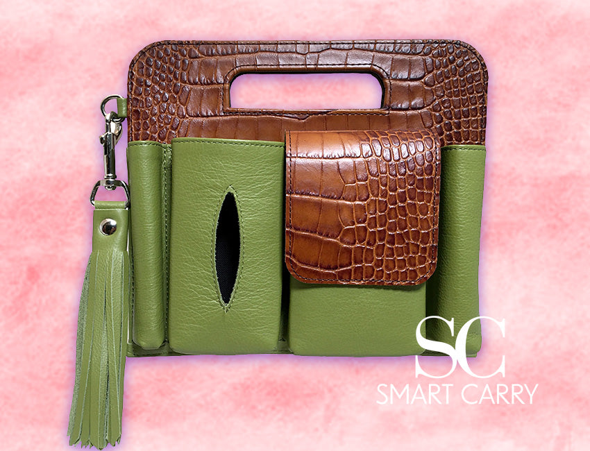 South Beach Snakeskin & Calfskin Leather Mini Purse Organizer