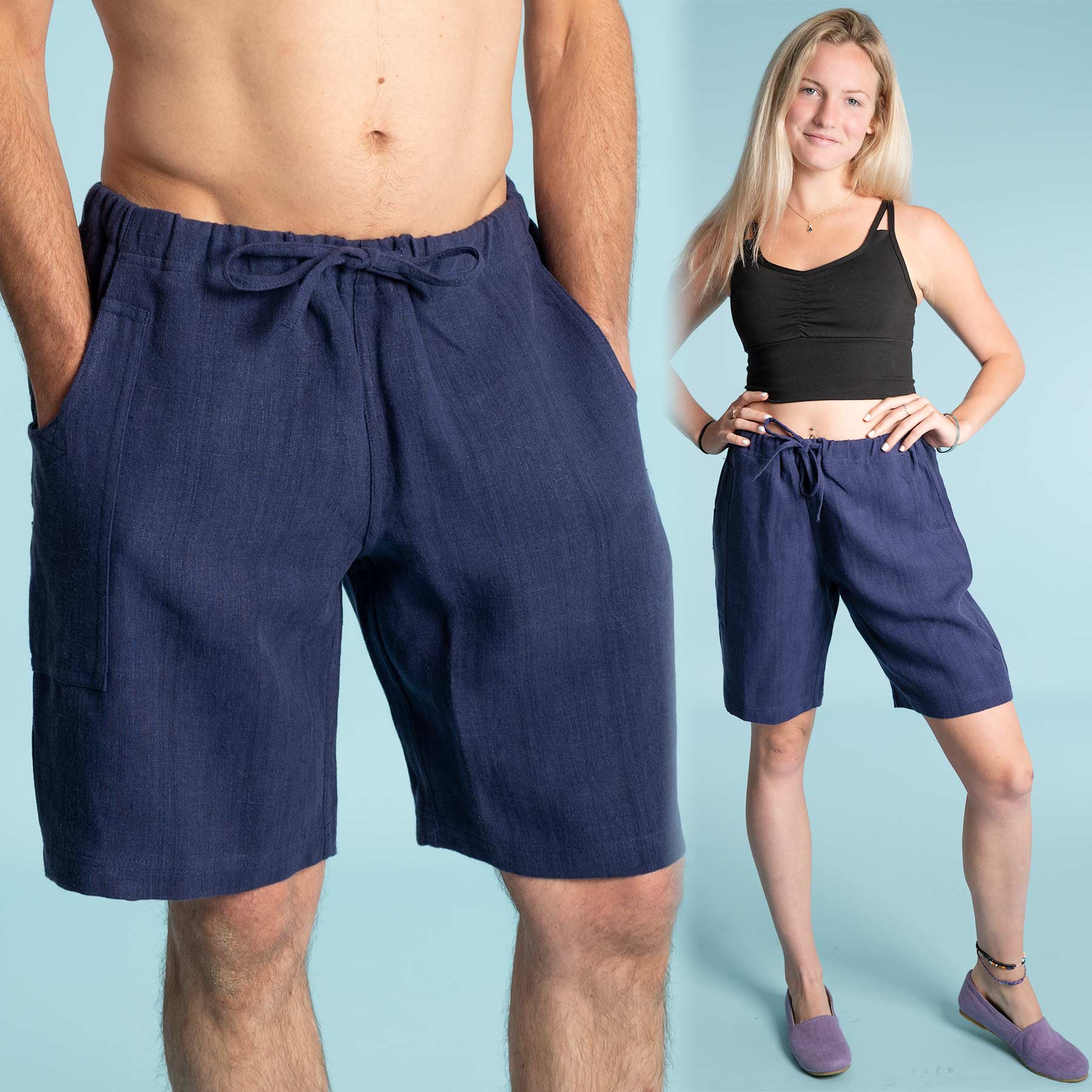 100% Organic Hemp Canvas Shorts Sweatshop-free | Rawganique Made In Europe