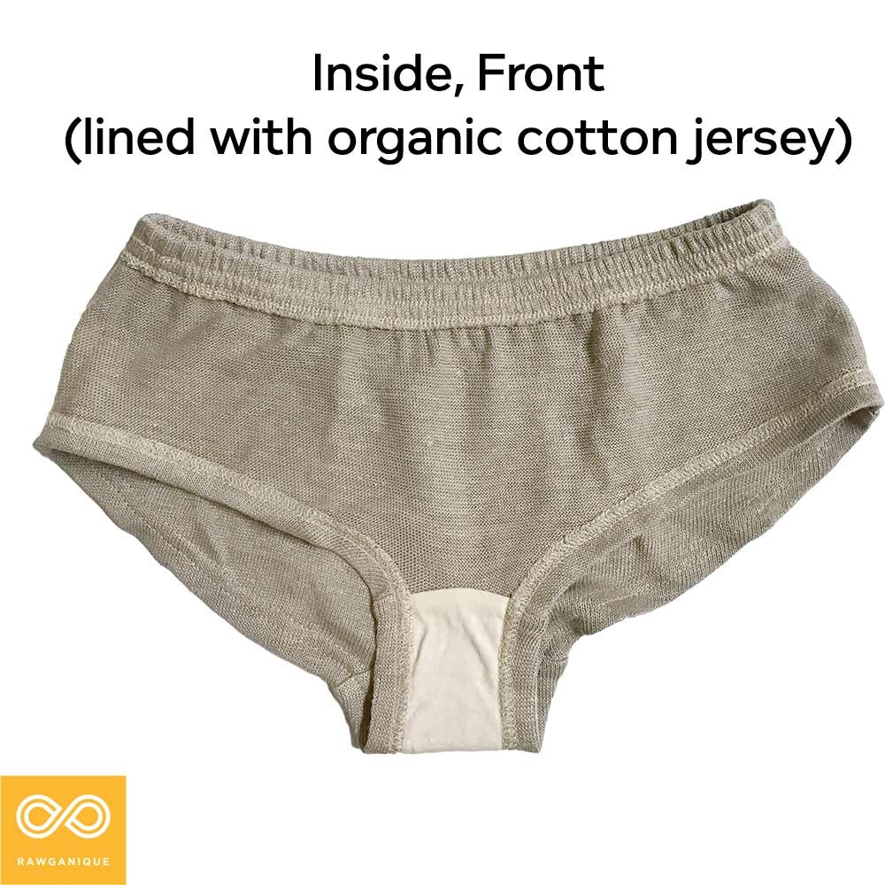 Women's 100% organic linen boy shorts bikini panty underwear intimates ...