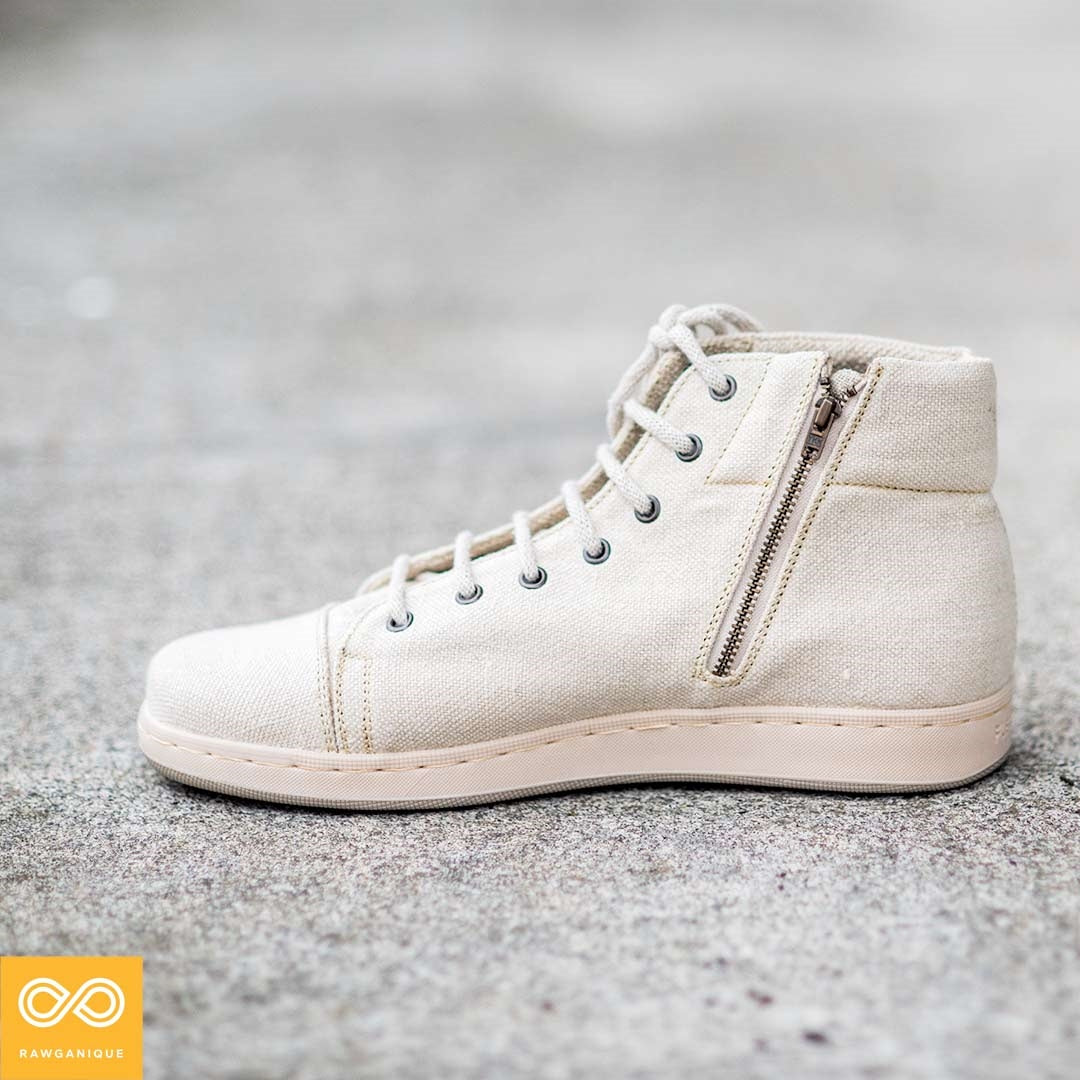 Vegan Handmade Zippered Hemp High Top Sneakers by Rawganique since 1997 ...