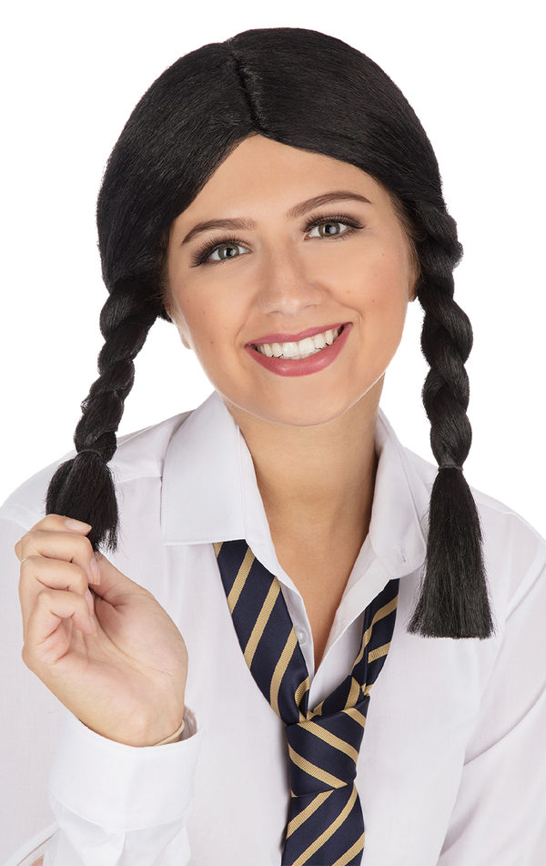 Goth School Girl Plait Wig 