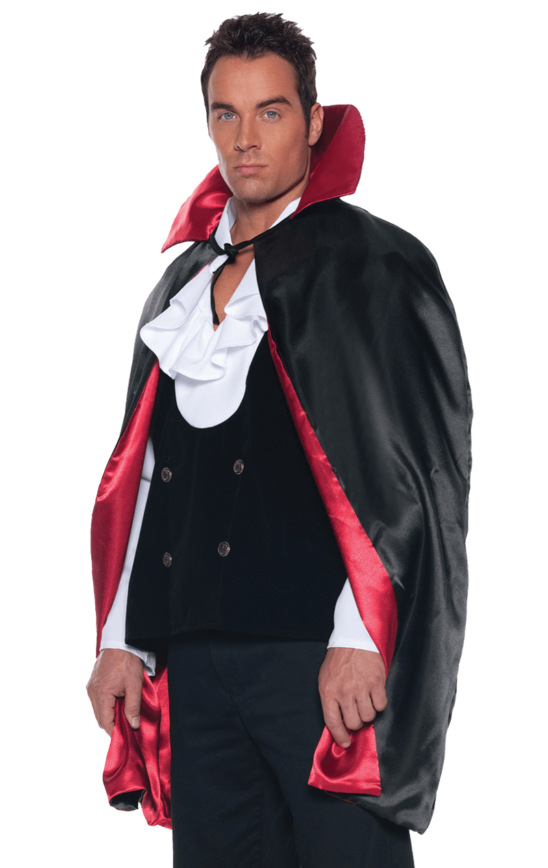 44'' Reversible Black/Red Cape Costume - fancydress.com