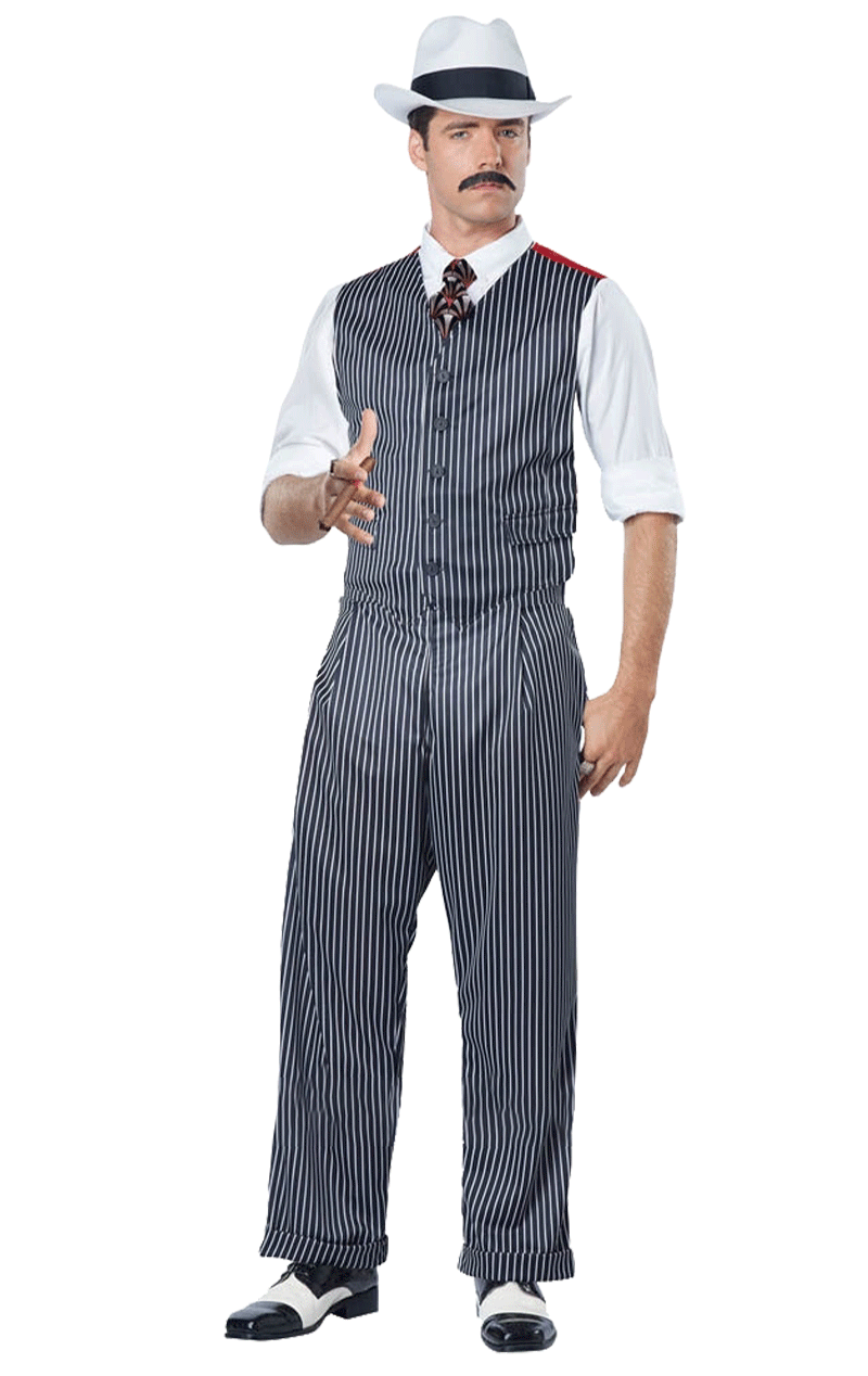 Men's Ruthless Gangster Costume Adult 1920s Mobster Costume X-Small ...