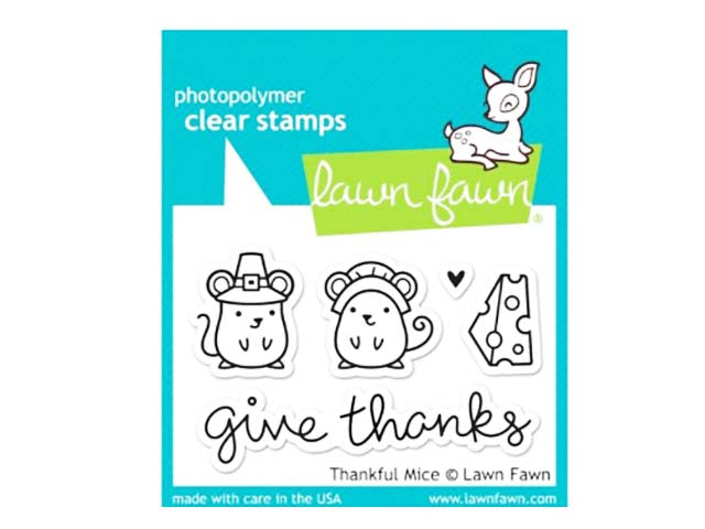 Lawn Fawn Thankful Mice Clear Cling Stamp Set