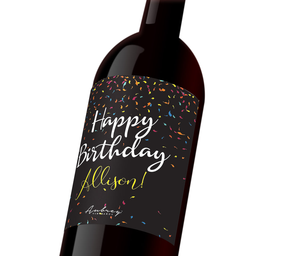 happy birthday wine bottle labels