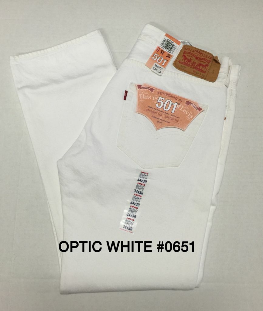 white levi 501 button fly jeans