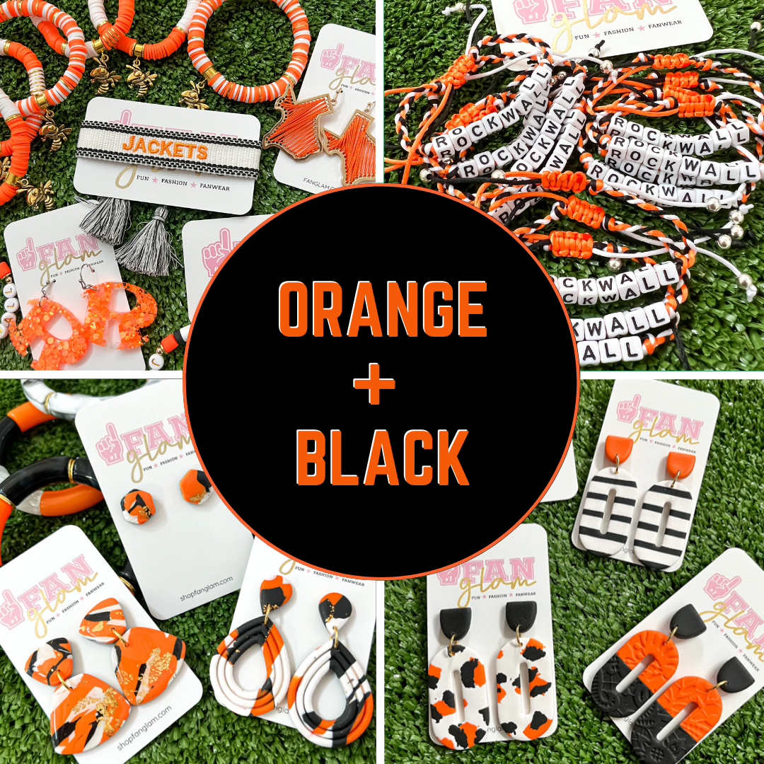 GAME DAY STRIPE BAG STRAPS ORANGE + BLACK