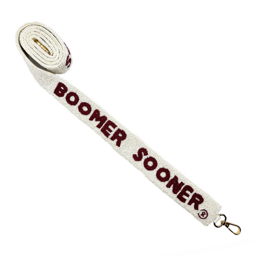 White Boomer Sooner Beaded Bag Strap – J. Spencer