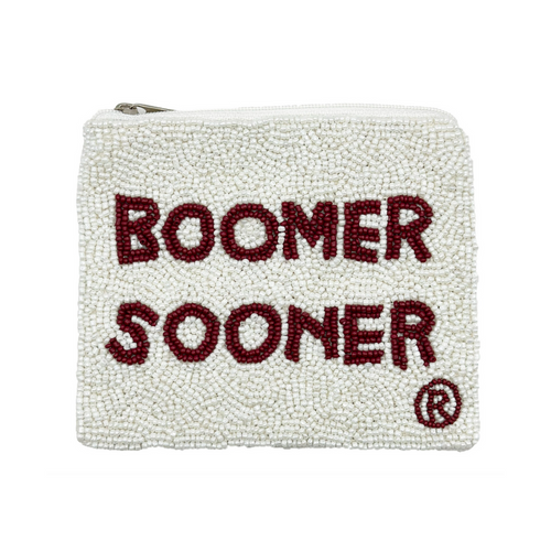 University of Oklahoma Boomer Sooner Beaded Purse Strap in Crimson and  White by Desden