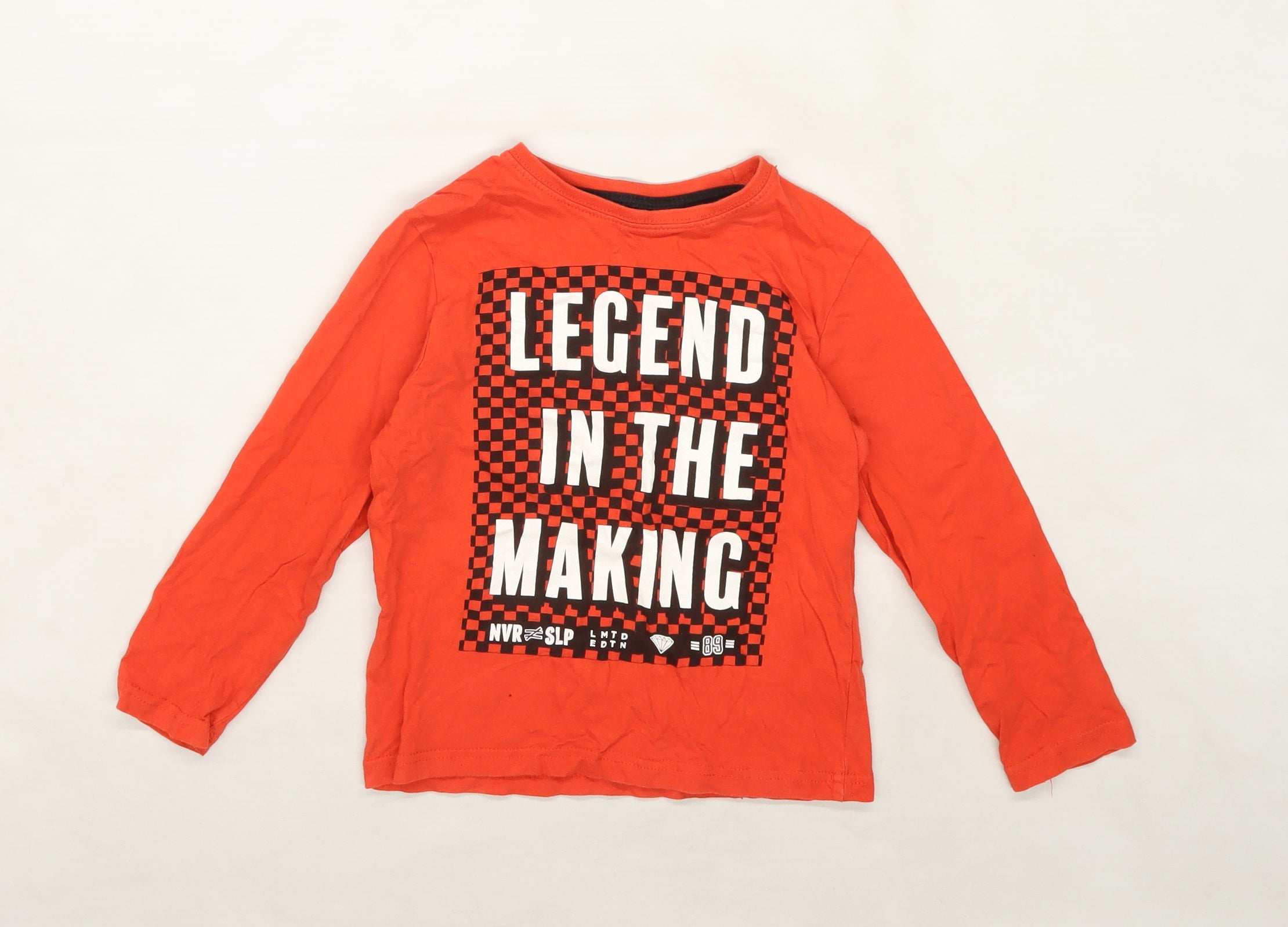 Primark Boys Red Basic T-Shirt Size 5-6 Years - Legend in the making Rewards Monetha