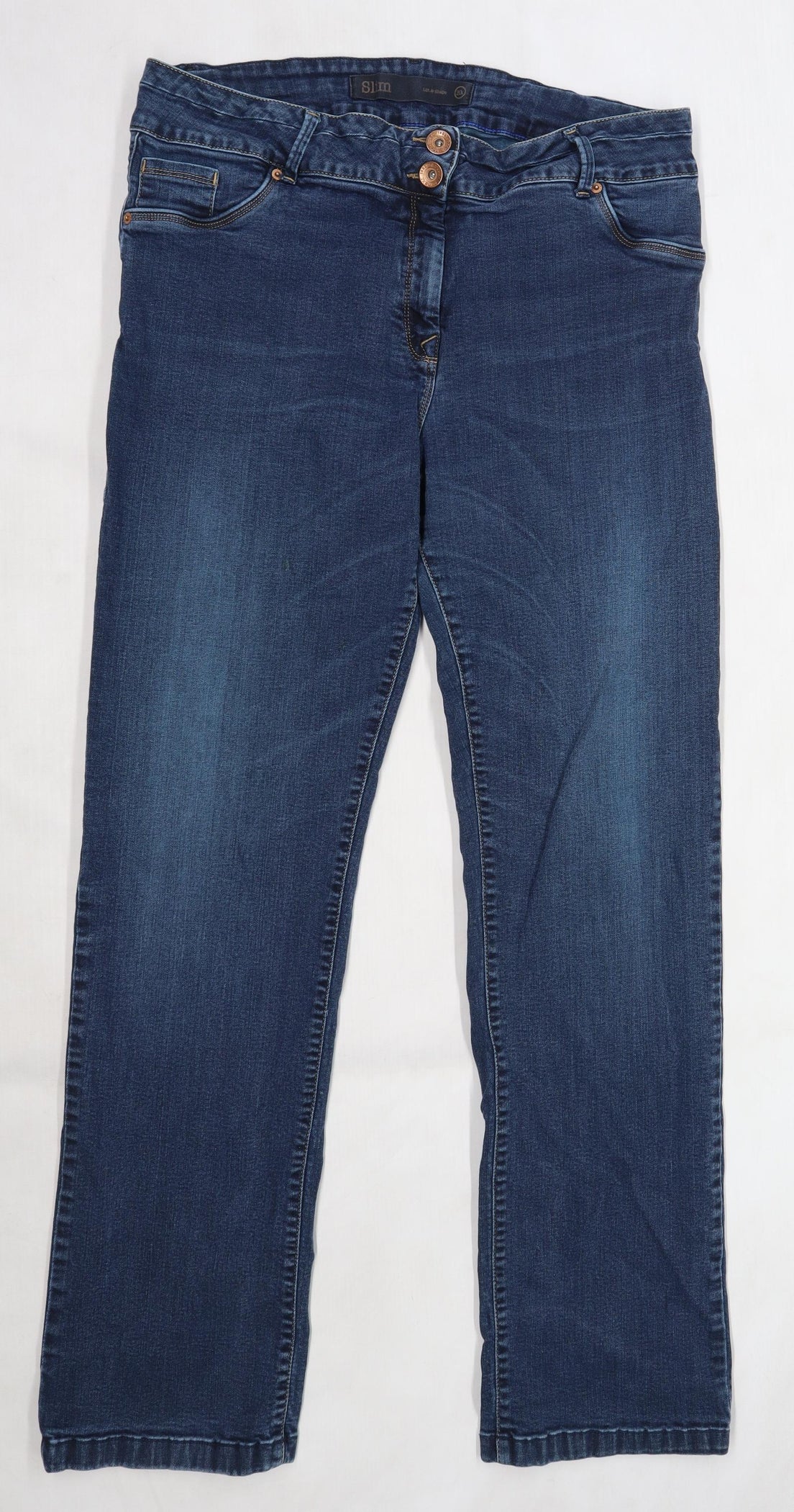 NEXT Womens Blue Denim Straight Jeans Size 20 L31 in — PreWorn Ltd